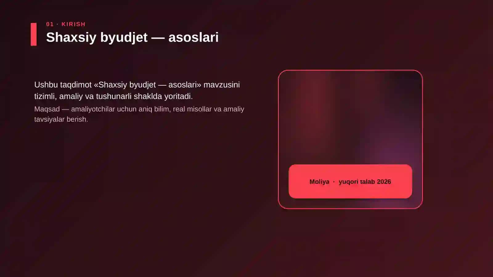 Shaxsiy byudjet — asoslari 4