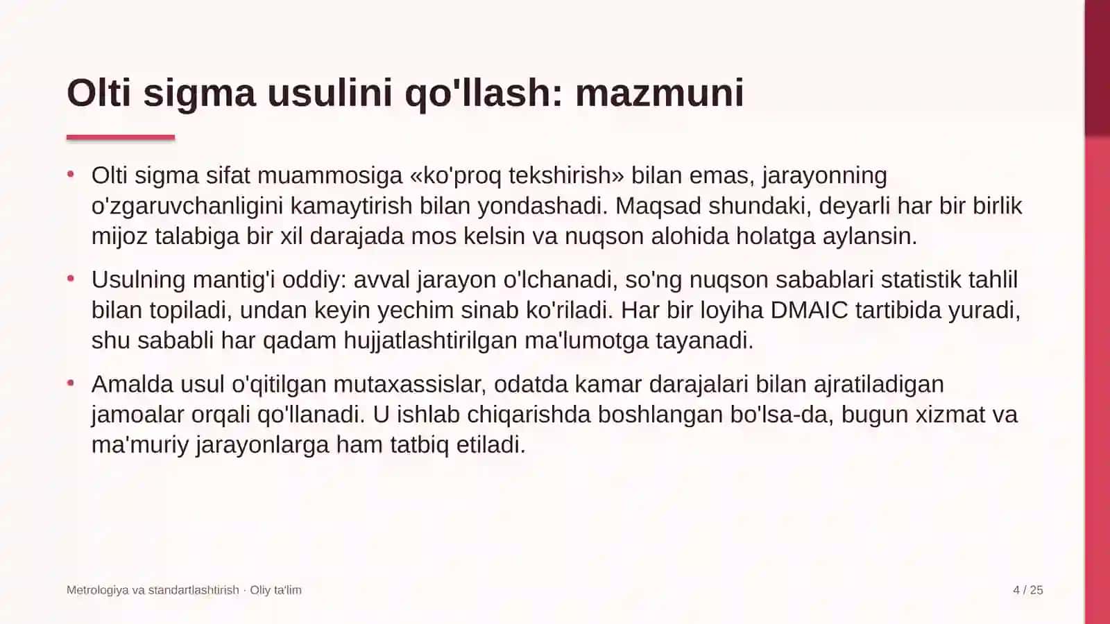 Bulutli xizmatlar provayderlarida olti sigma usulini qo'llash 4