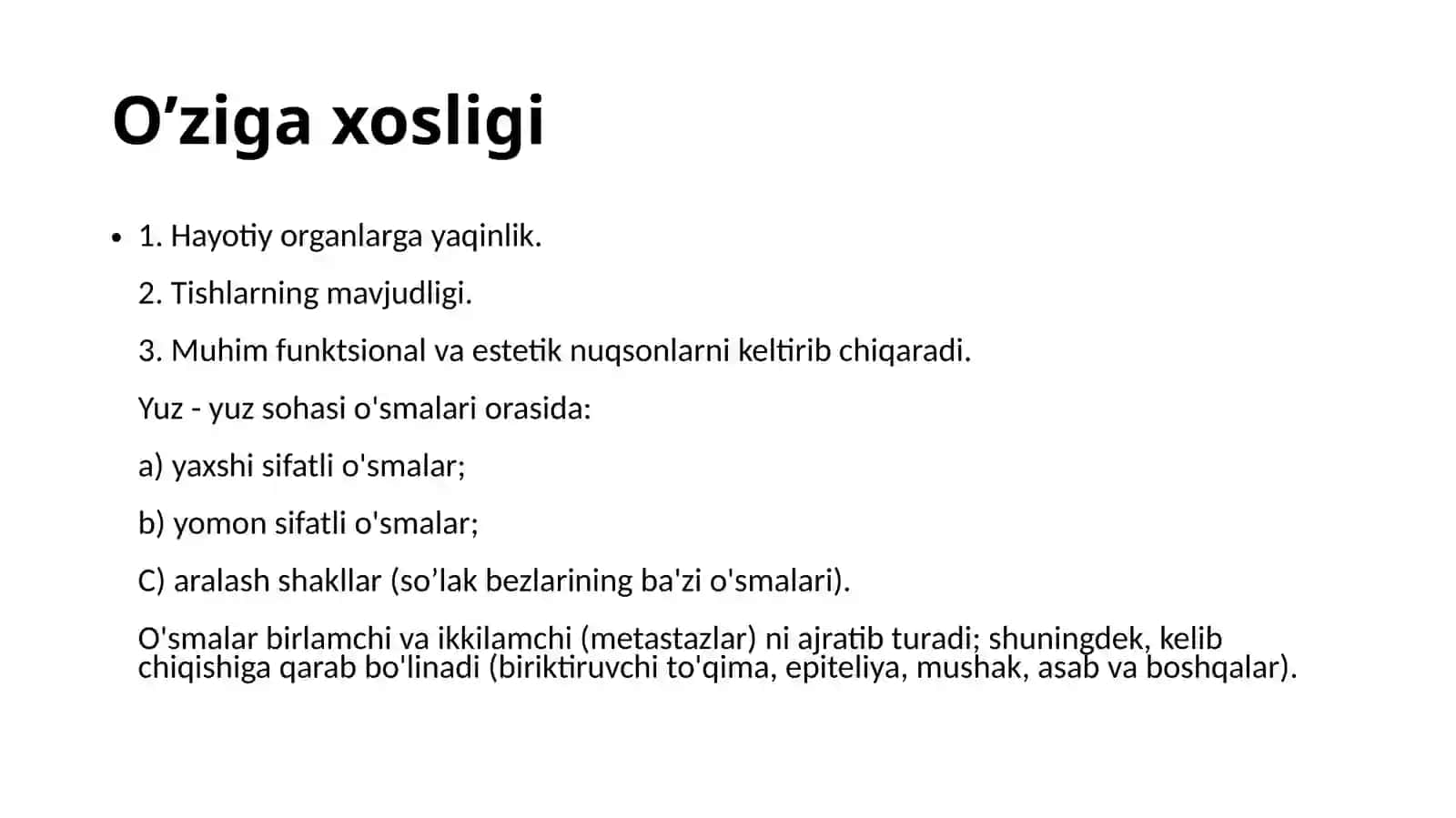 Yuz-jag‘ sohasi yumshoq to‘qimalari xavfsiz o‘smalari va o‘smasimon hosilalari tasnifi 4