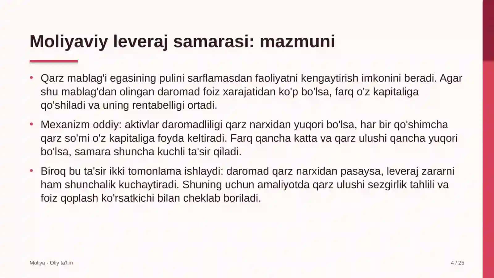 Fermer xo'jaliklarida moliyaviy leveraj samarasi 4