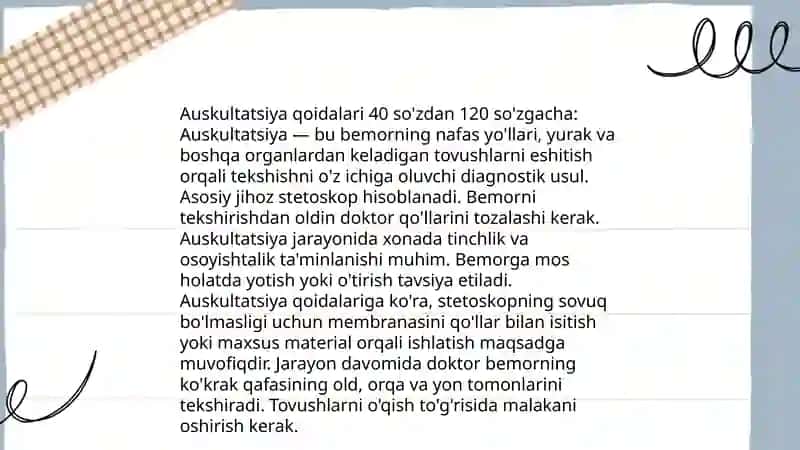 O’pkani eshitish (auskultatsiya). Texnika va qoidalari 4