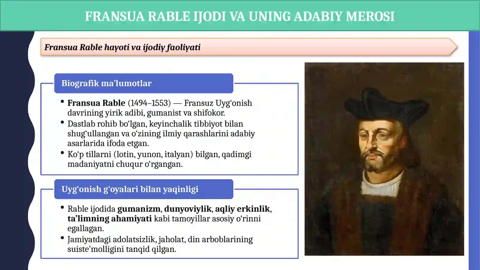 Fransiyada uyg'onish davri adabiyoti 4