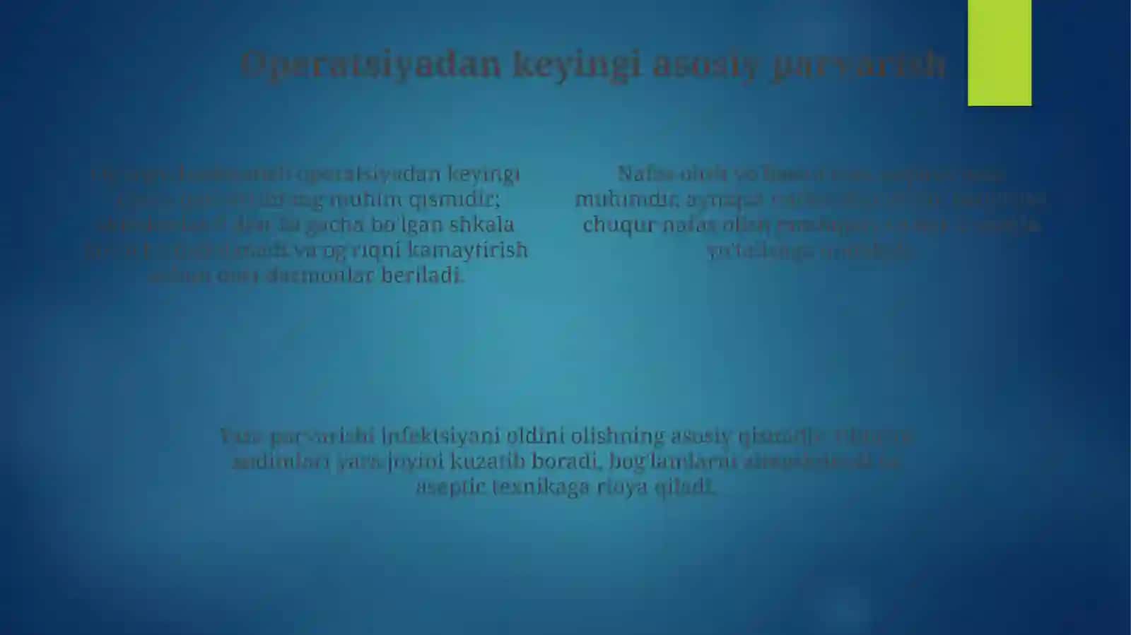 Xirurgik bemorlarni umumiy parvarishlash tushunchasi 4