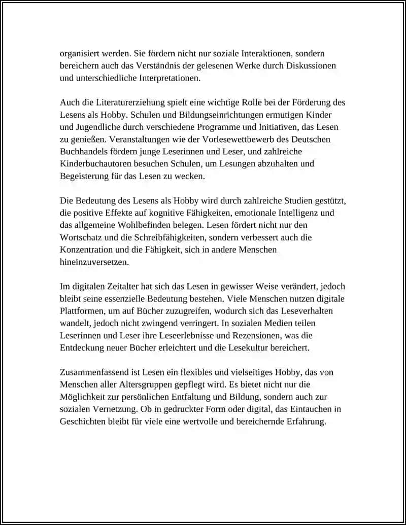 Mein Hobby: Lesen 4