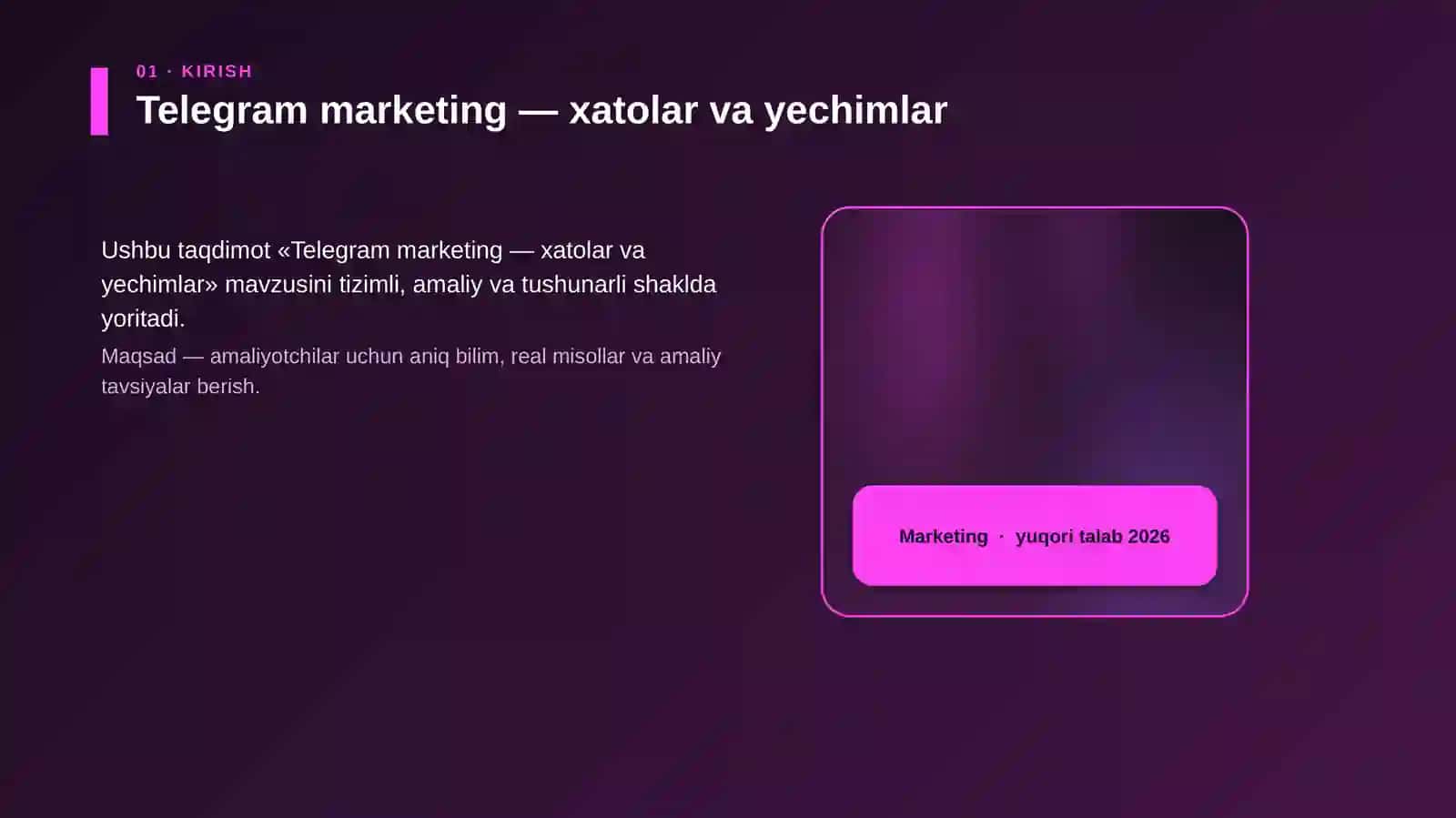 Telegram marketing — xatolar va yechimlar 4