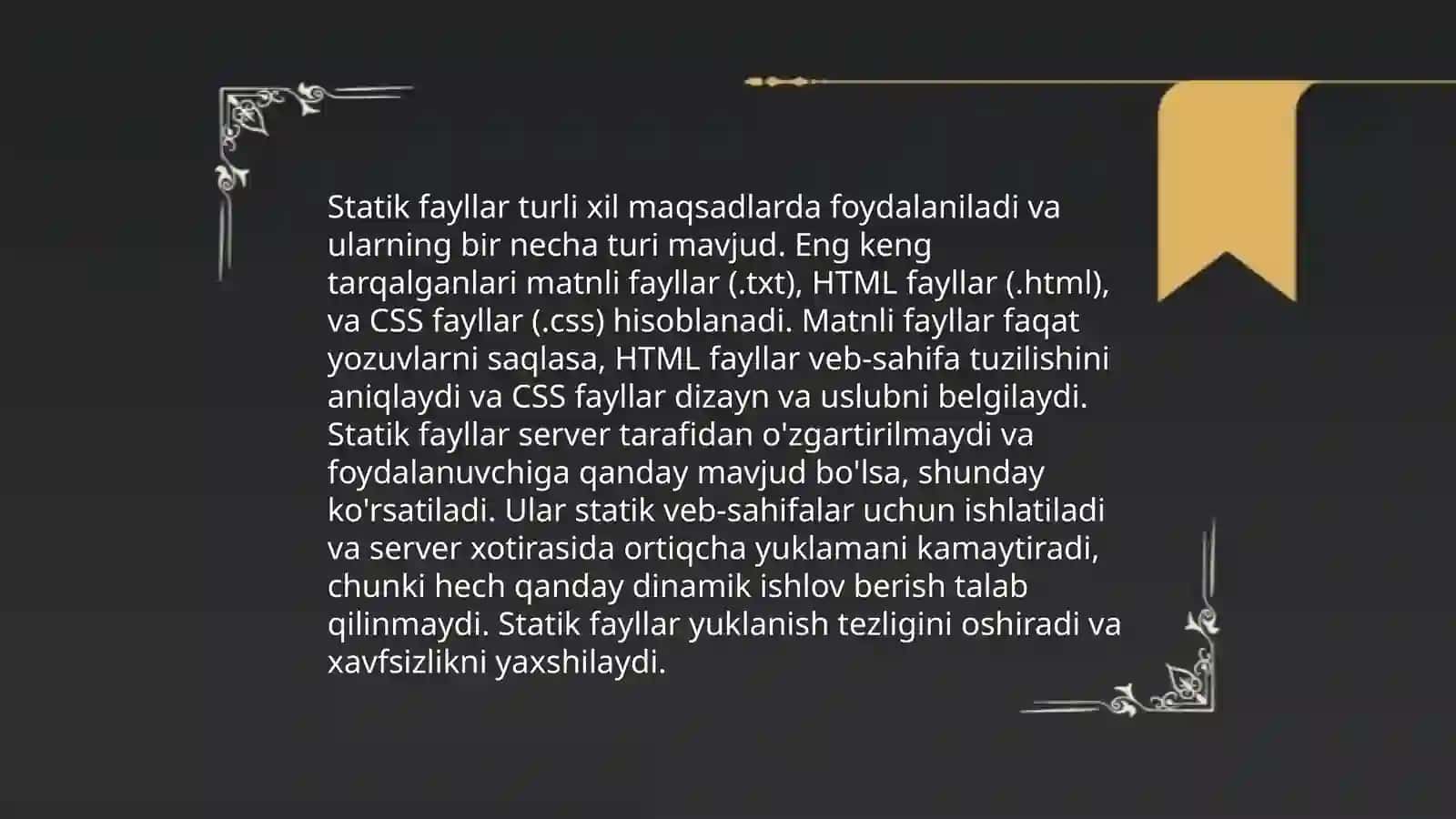Statik fayllar bilan ishlash 4