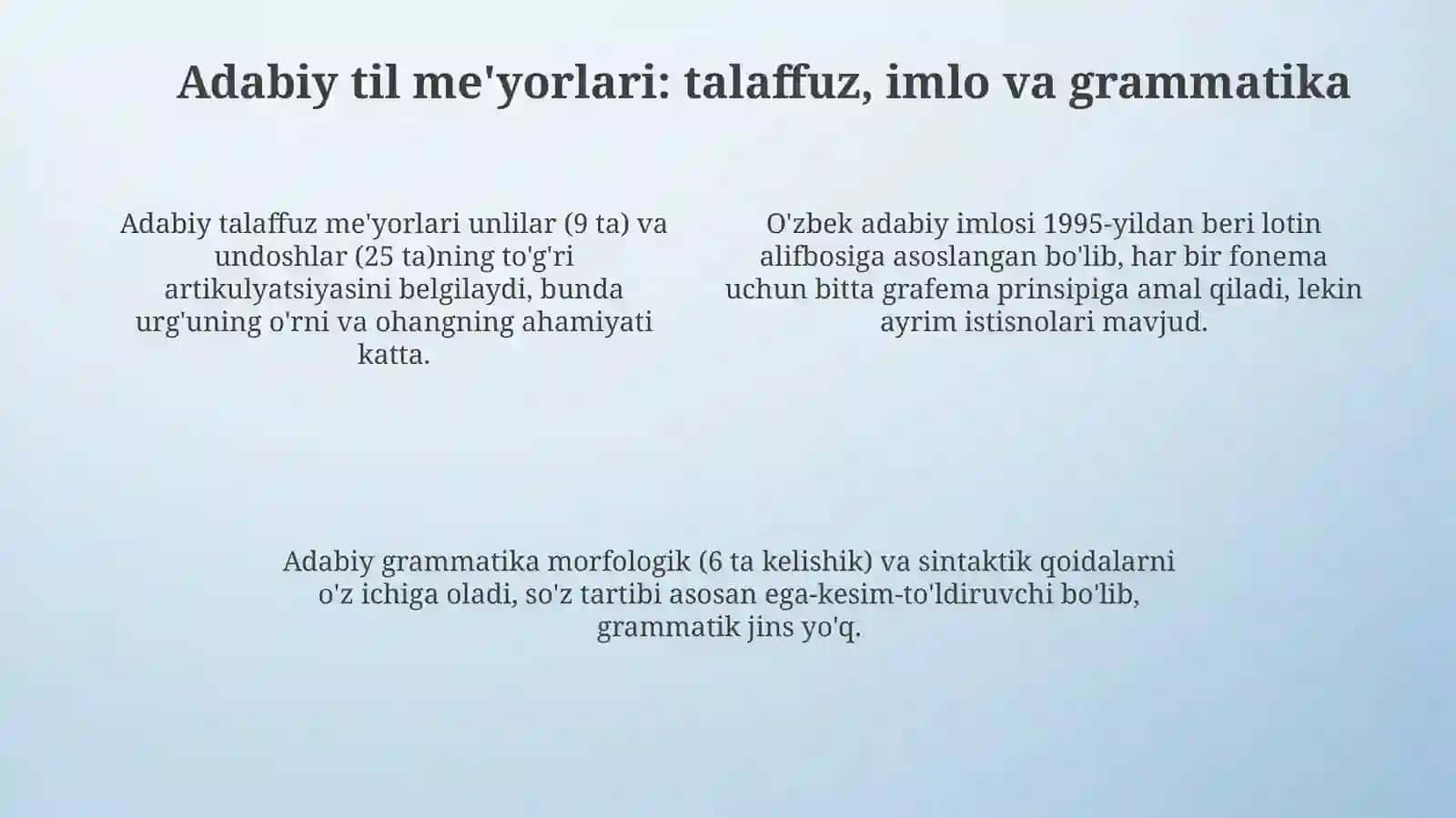 O'zbektilining adabiy til me'yorlari 4