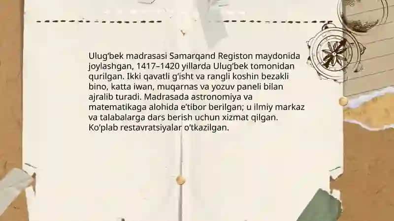 Samarqanddagi qadimiy tarixiy obidalar 4