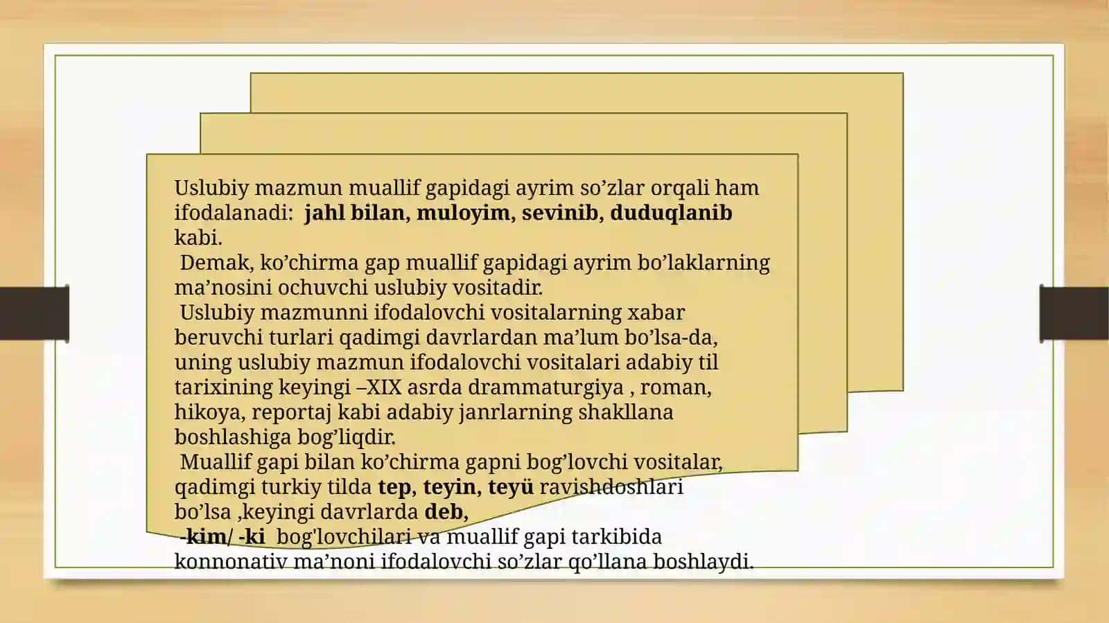 Eski o’zbek tilida ko’chirma gaplarning shakllanishi 4