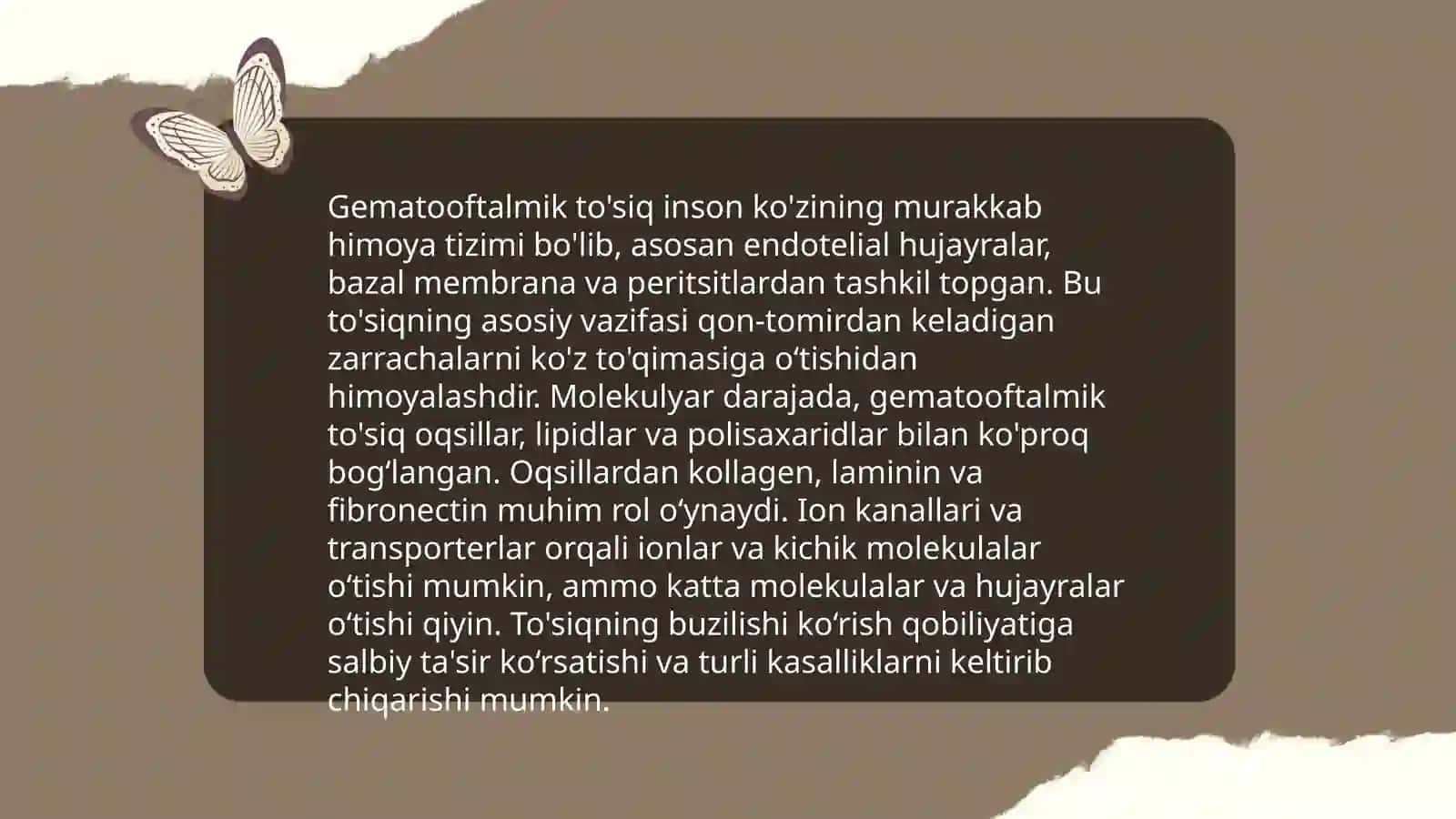 Gematooftalmik to'siqning anatomik tarkibi 4
