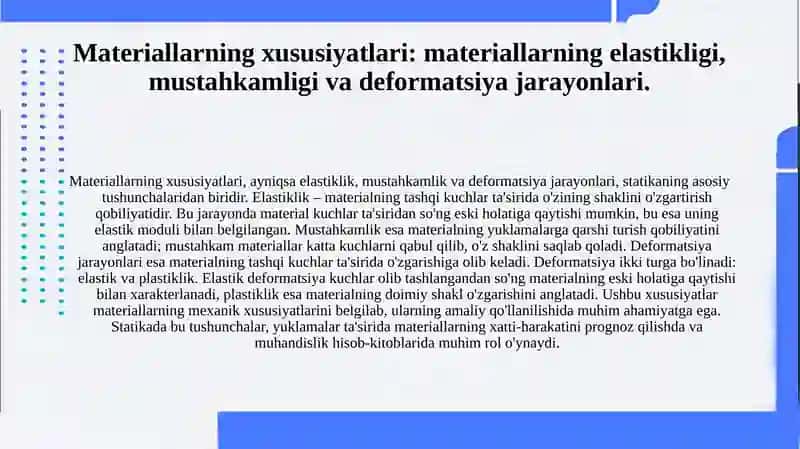 Statikaning asosiy tushunchalari 4