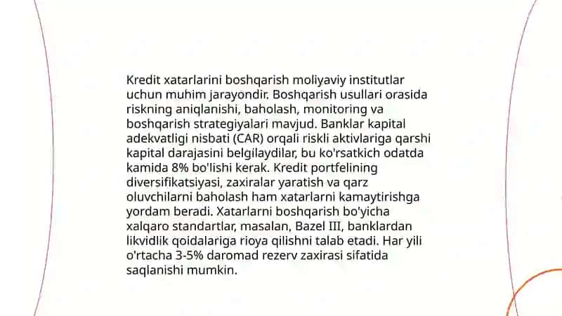 Moliyaviy risk risklarni boshqarish 4