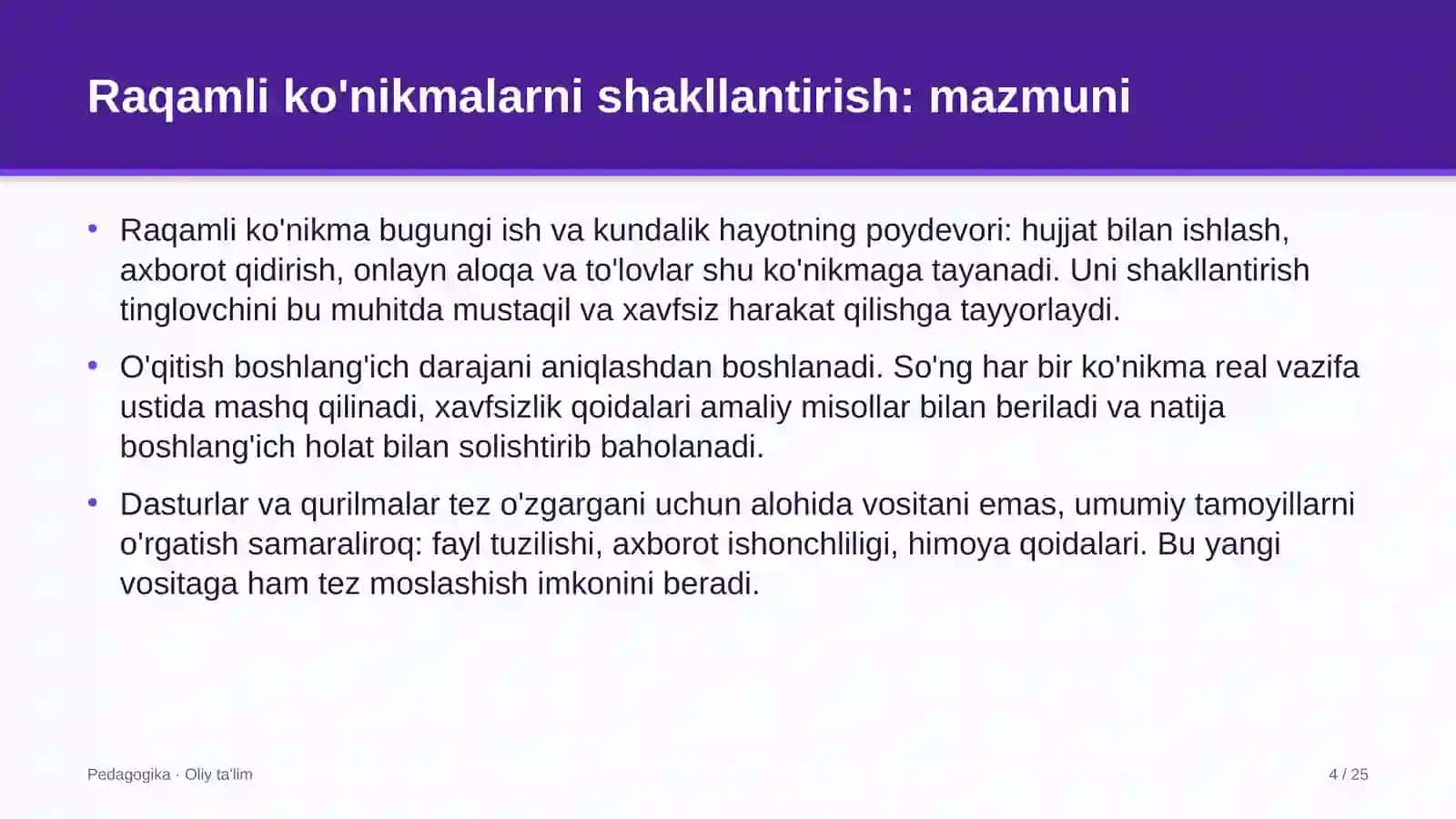 Tizim integratorlarida raqamli ko'nikmalarni shakllantirish 4