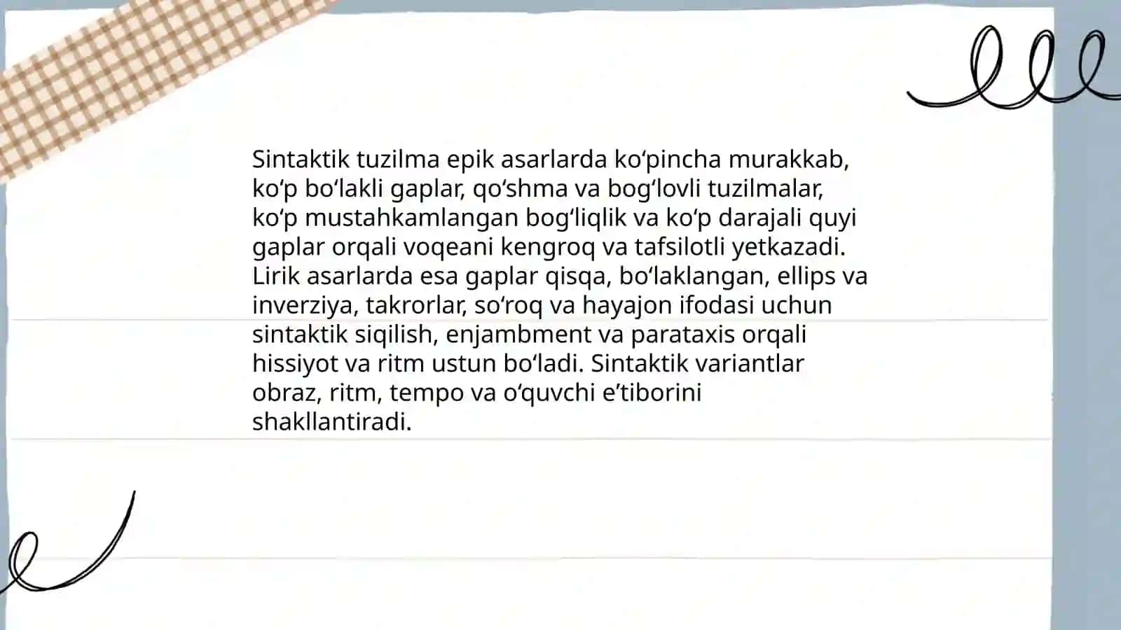 Badiiy asar tili tahlili (epik va lirik asarlar tahlili misolida) 4