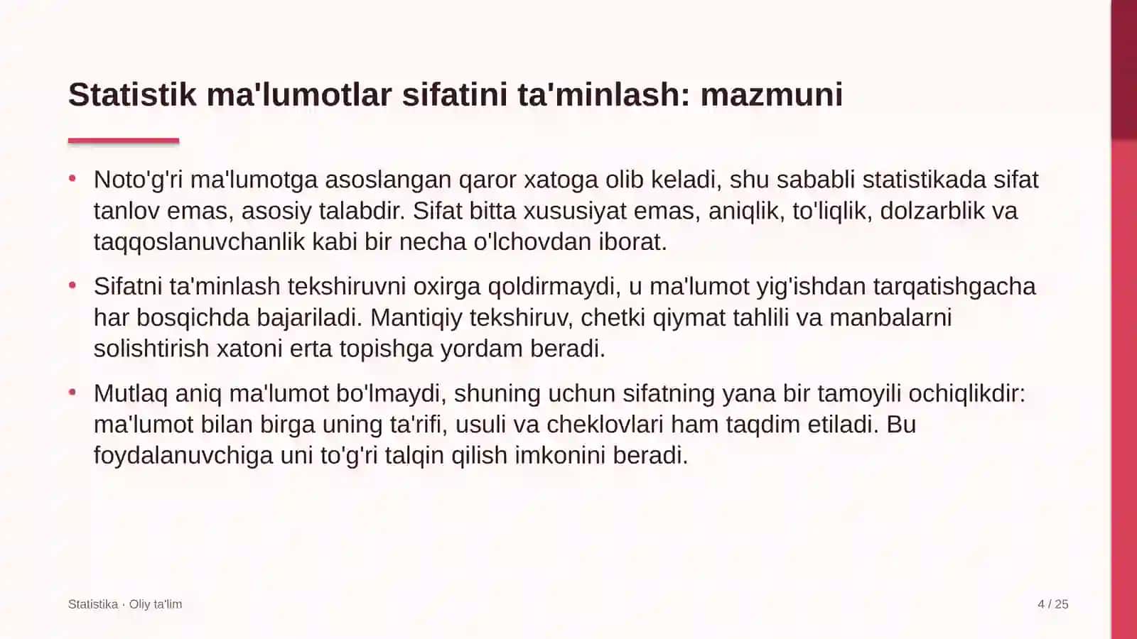 Diagnostika markazlarida statistik ma'lumotlar sifatini ta'minlash 4