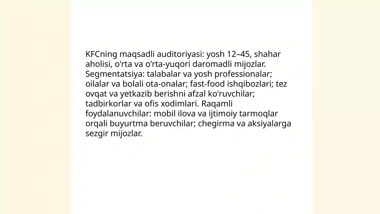 Marketing: KFC 4