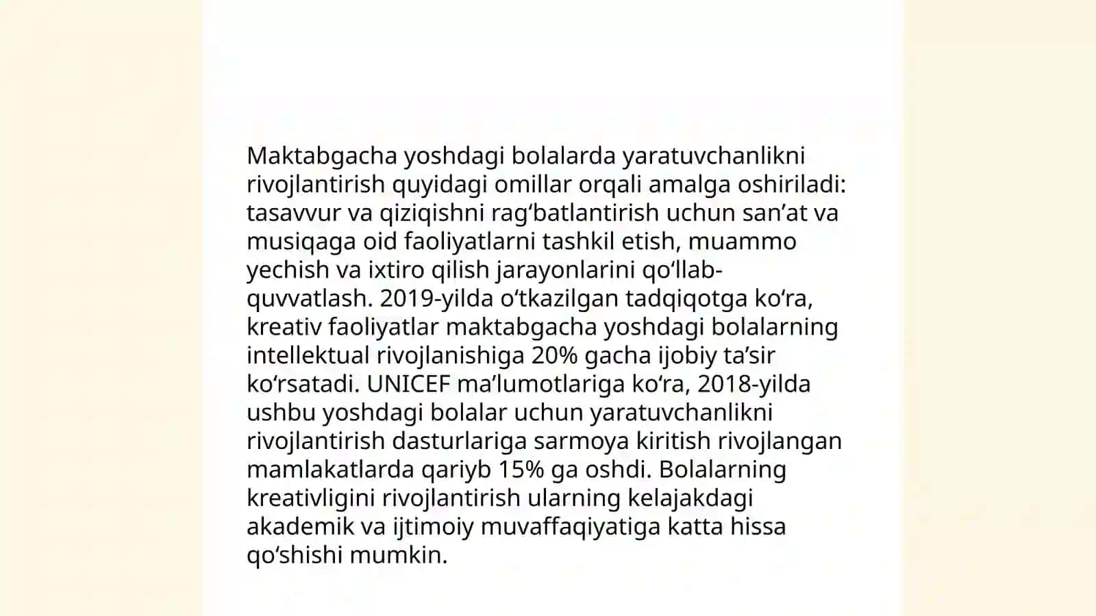 Maktabgacha ta'limda atrof muhitga muhabbat hissini uyg'otish uchun STEAM ta'lim texnologiyasini qo'llash 4