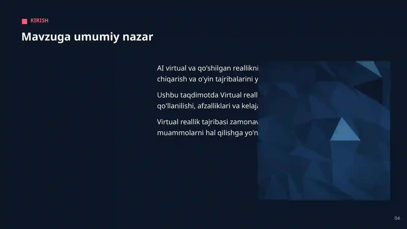 Virtual reallik tajribasi 4