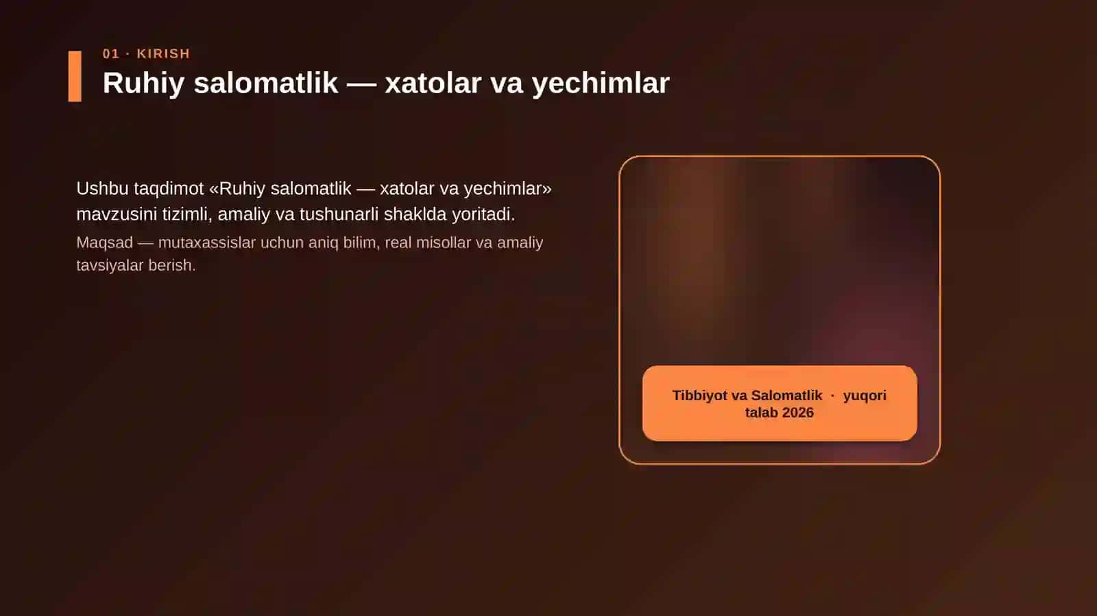 Ruhiy salomatlik — xatolar va yechimlar 4