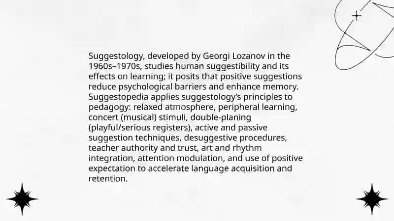 Suggestopedia and its main features 4