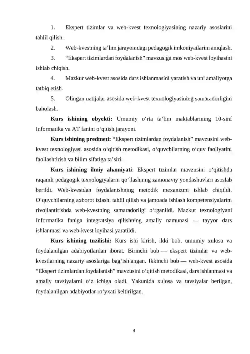 Ekspert tizimlardan foydalanish 4