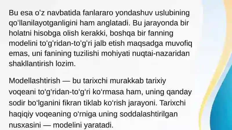 Tarixiy jarayonlarni modellashtirish 4