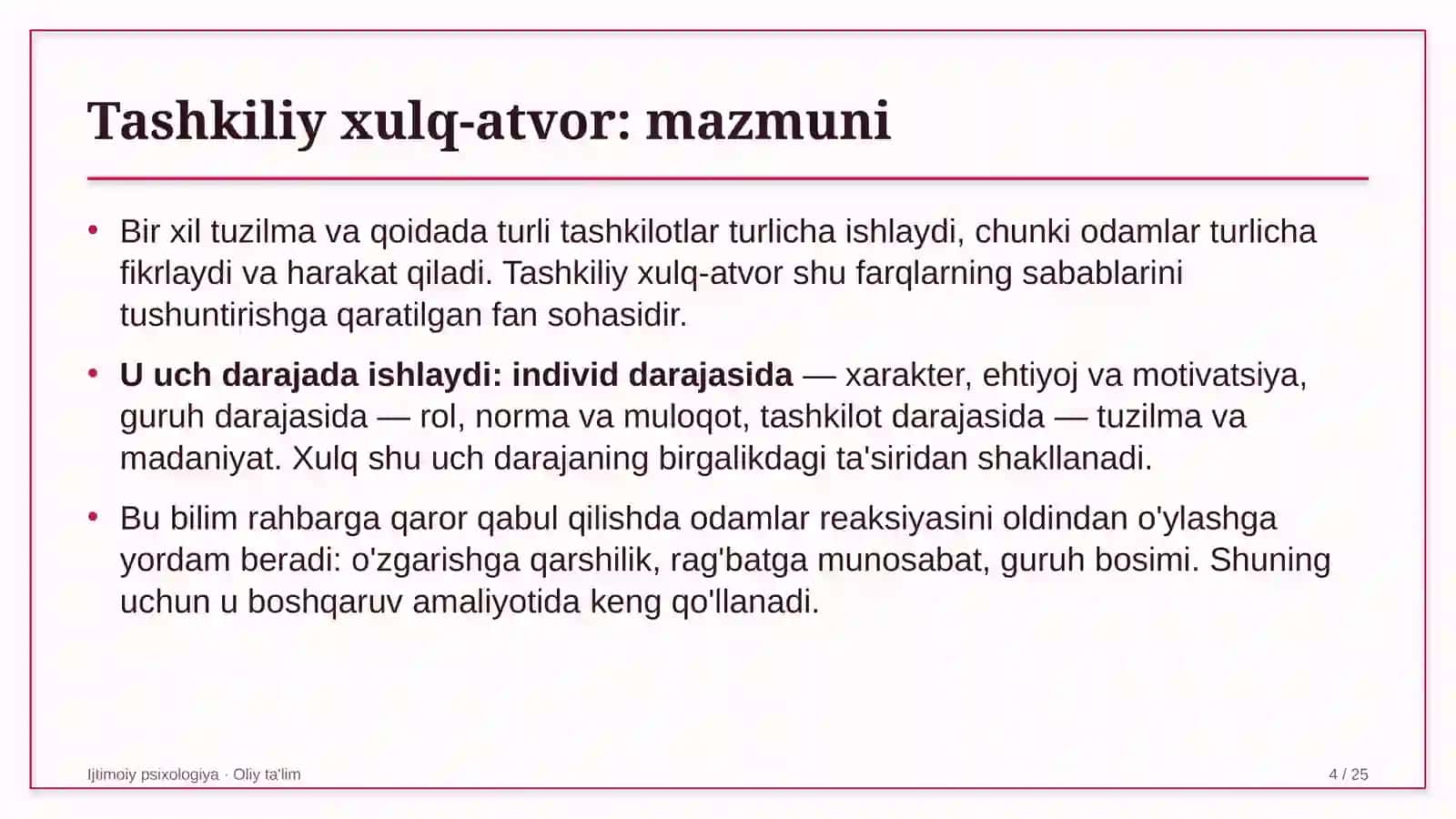 Davlat universitetlarida tashkiliy xulq-atvor 4