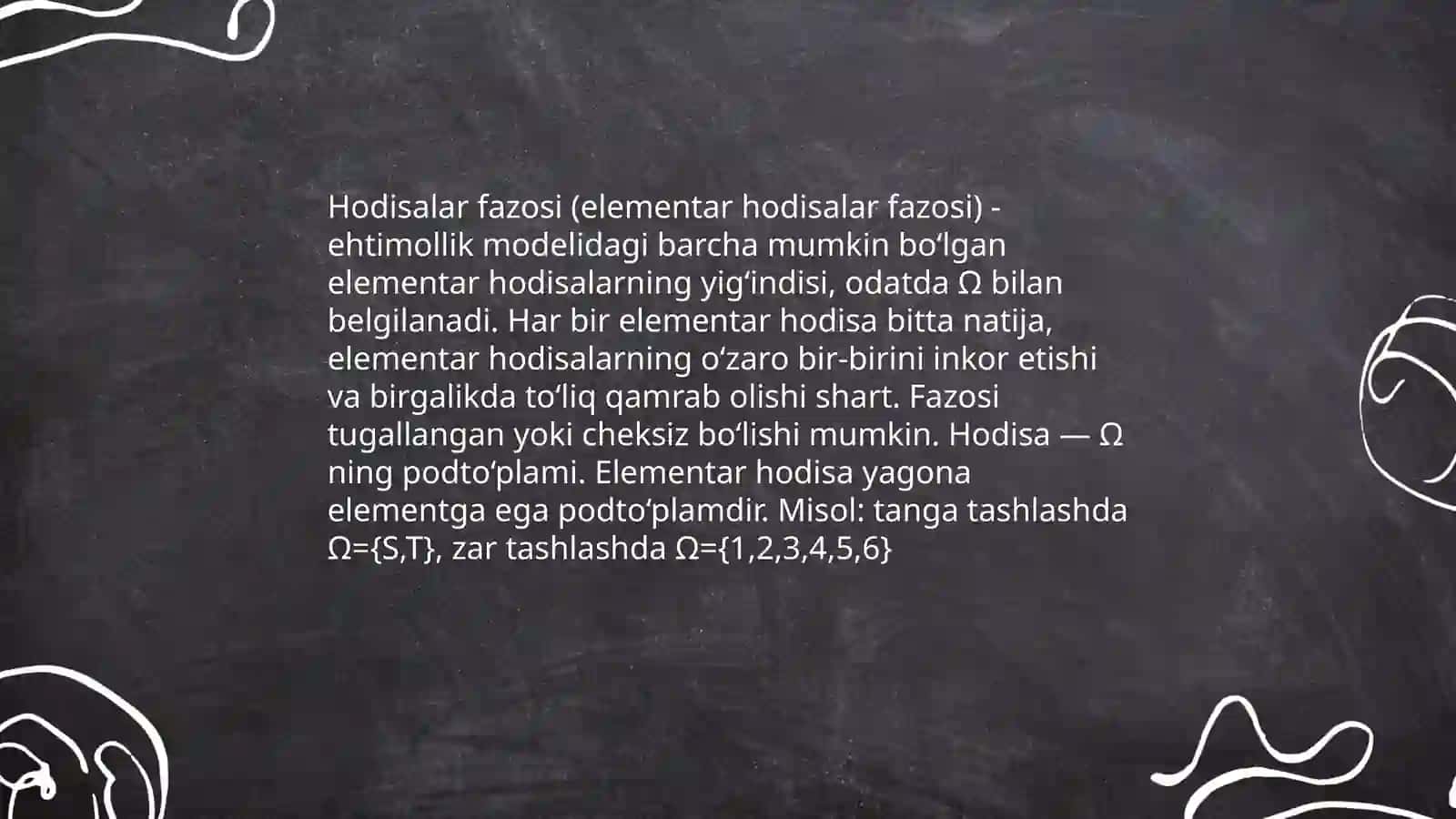 Elementar hodisalar fazosi 4