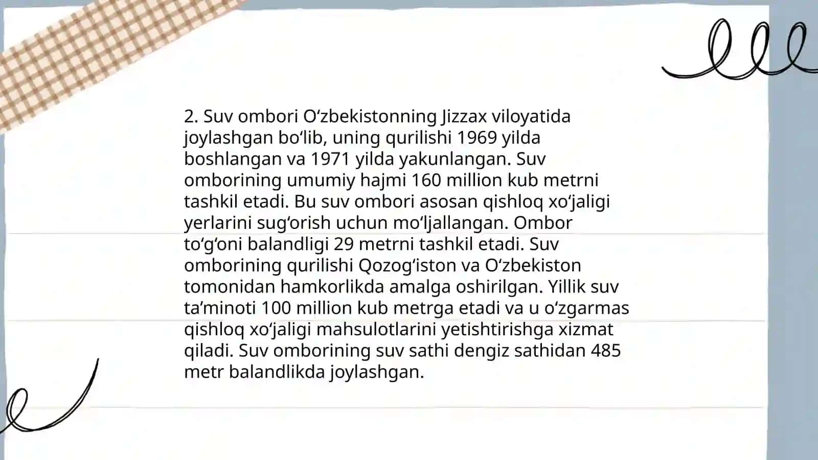 Oqdaryo suv ombori 4