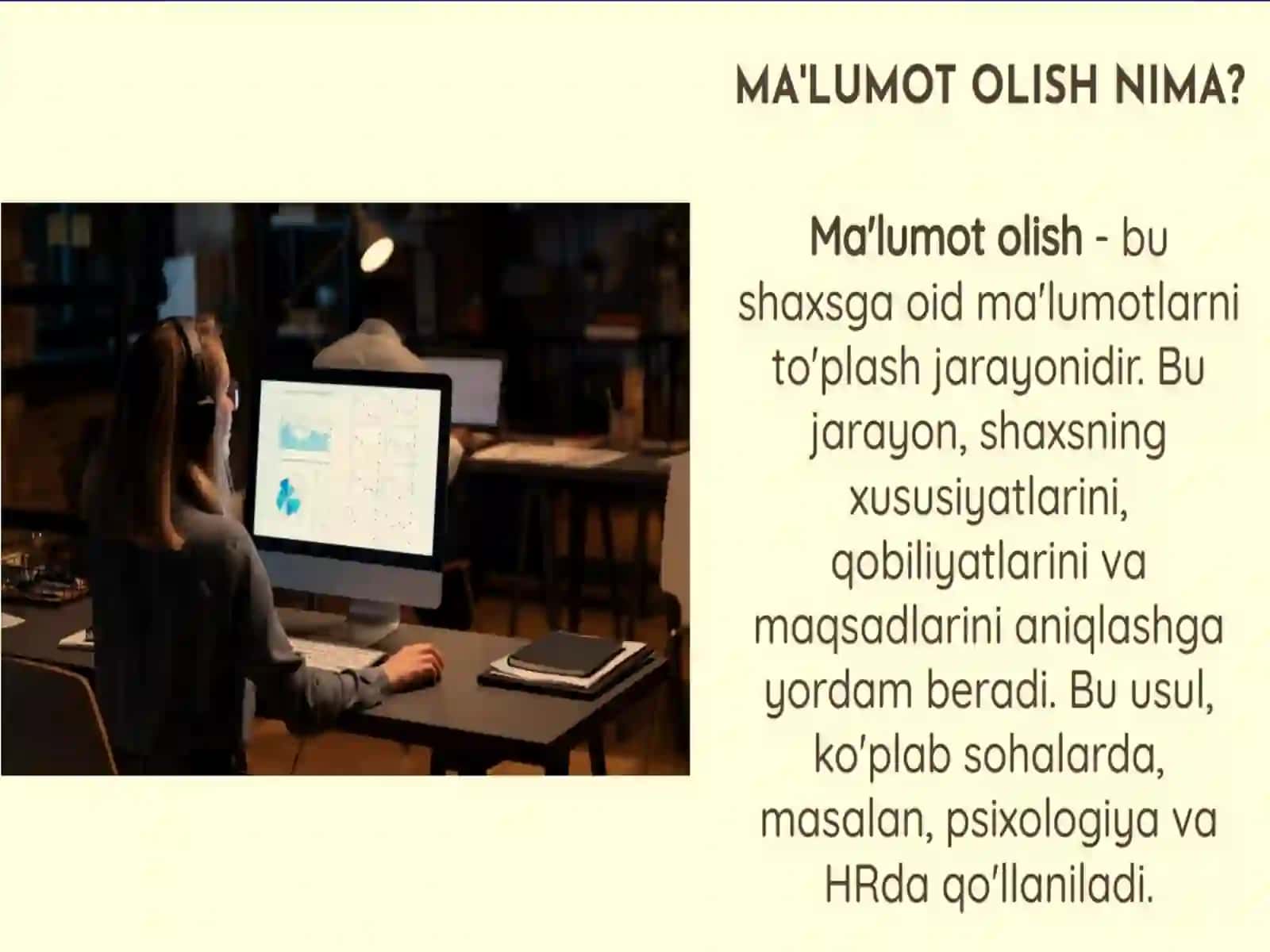 Shaxs togrisida malumot olish usullar 4