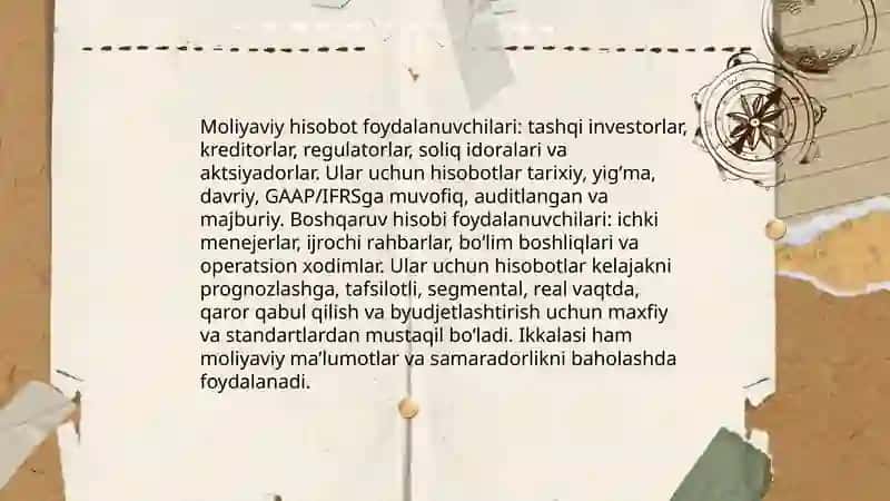 Moliyaviy hisob va boshqaruv hisobi 4