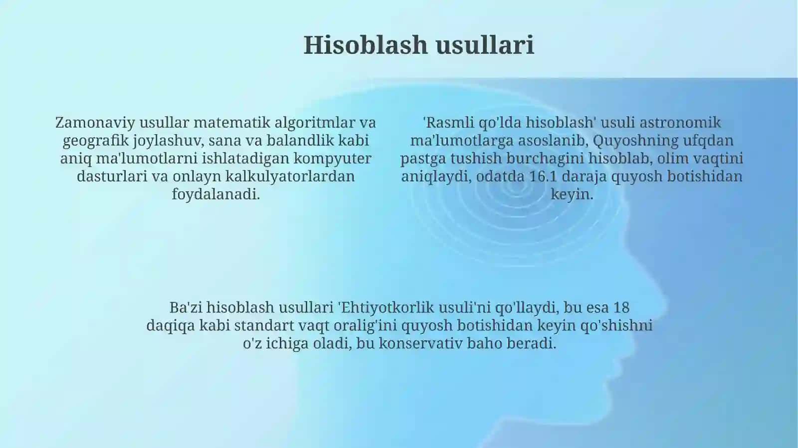 Olim vaqtini aniqlash 4