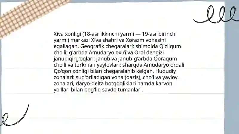Qo'qon va Xiva xonliklarining tarixiy geografiyasi 4