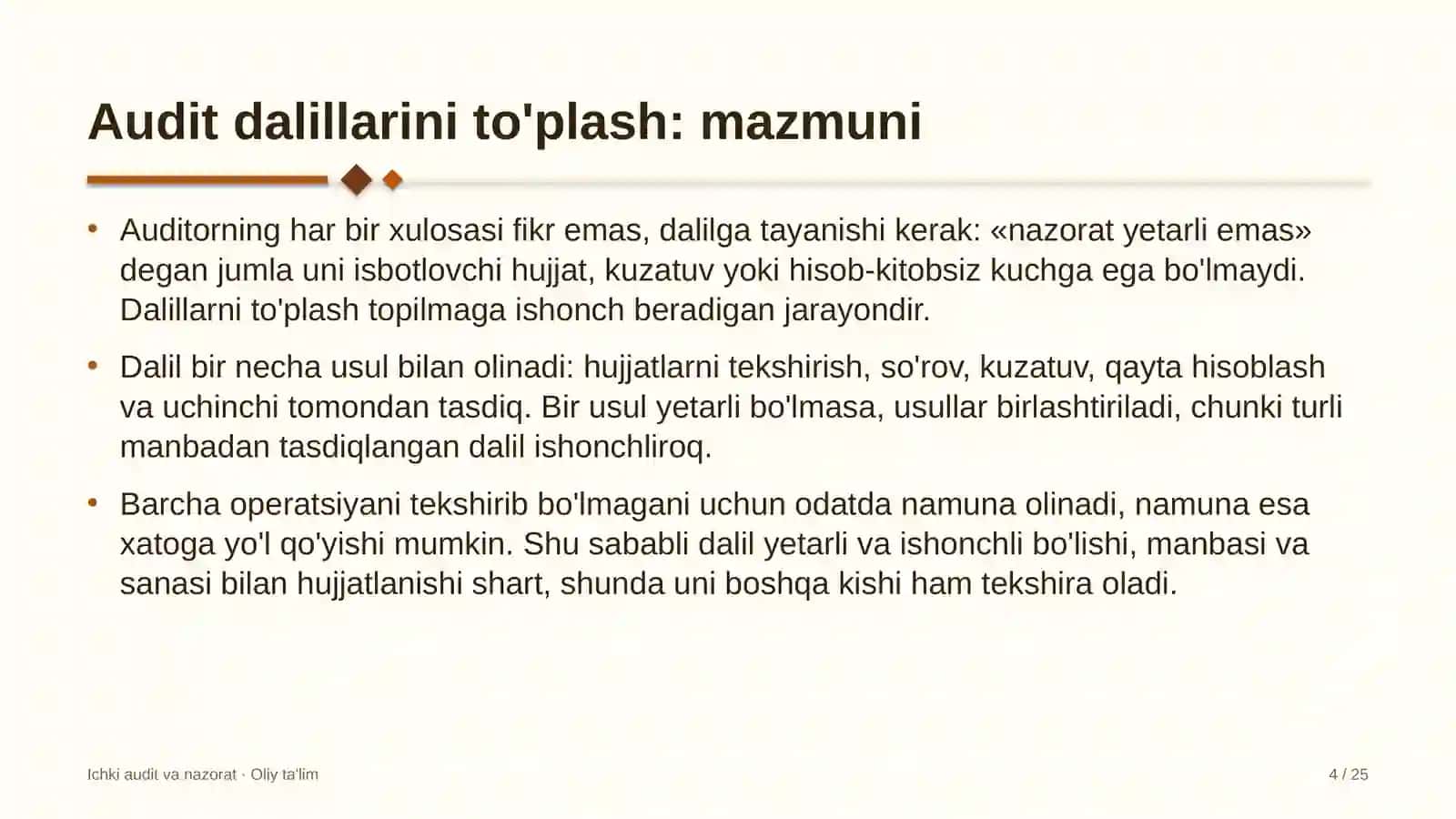yetkazib berish xizmatlarida audit dalillarini to'plash 3722 4