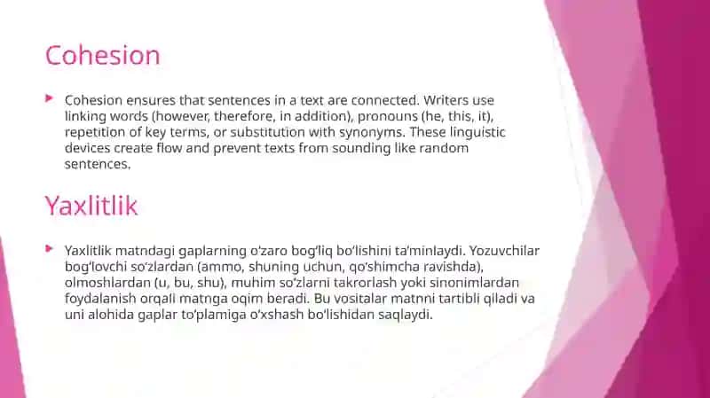 Matnlingvistikasi (Text Linguistics) 4