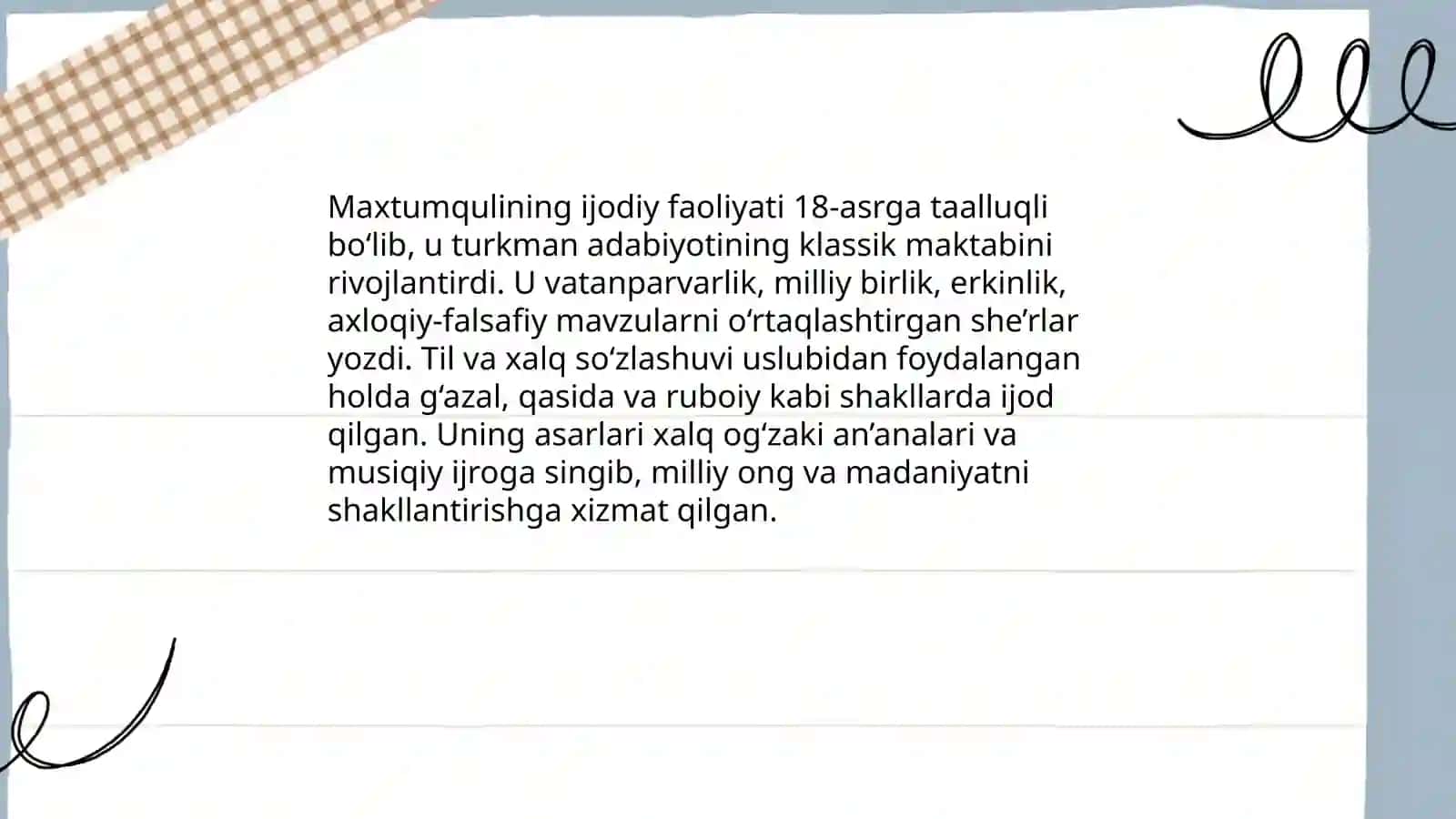 Maxtumquli haqida ma'lumot 4