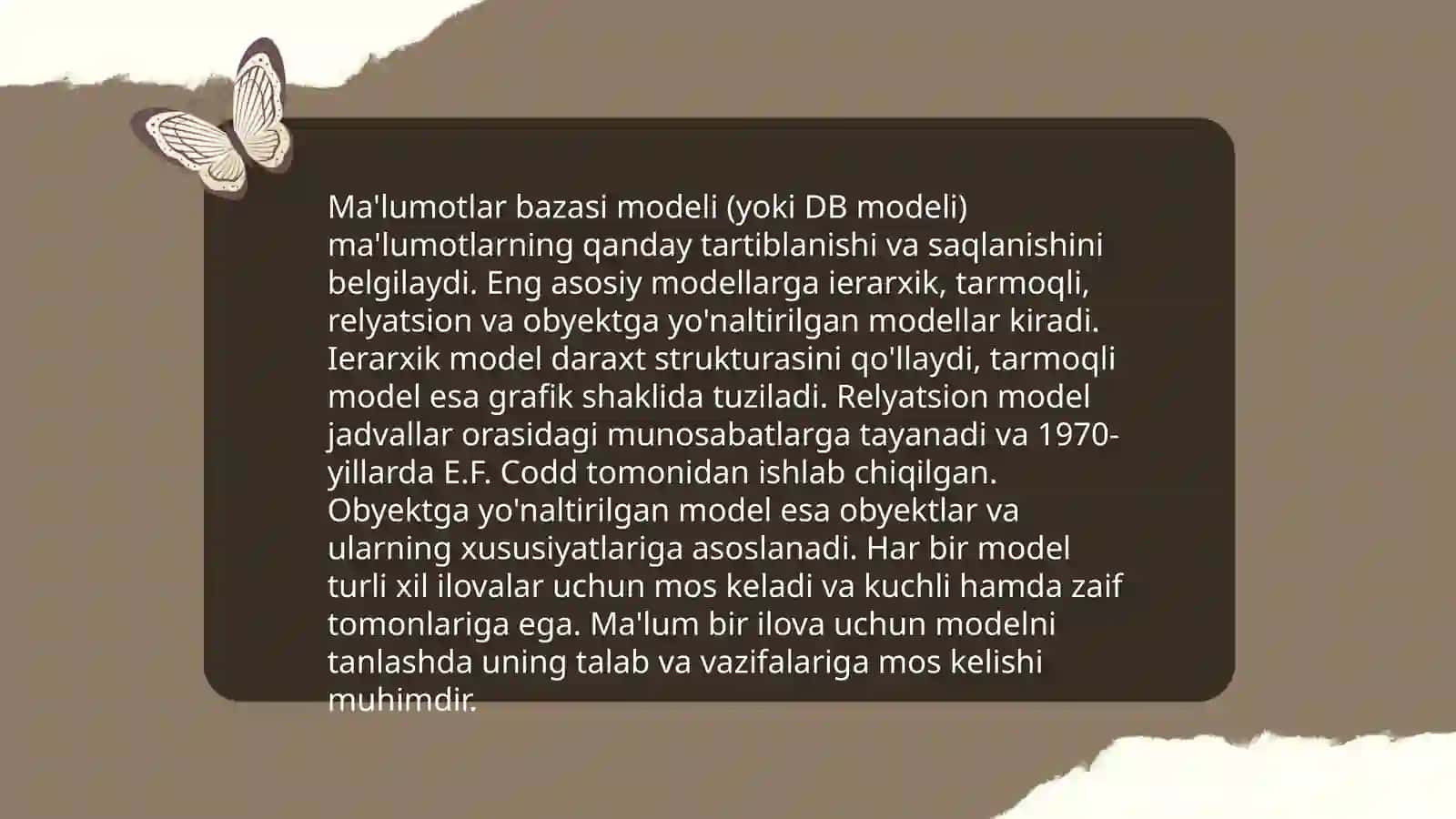 Ma'lumotlar bazalarini yaratish 4
