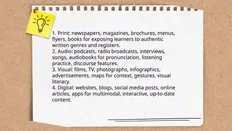 Authentic materials for teaching 4