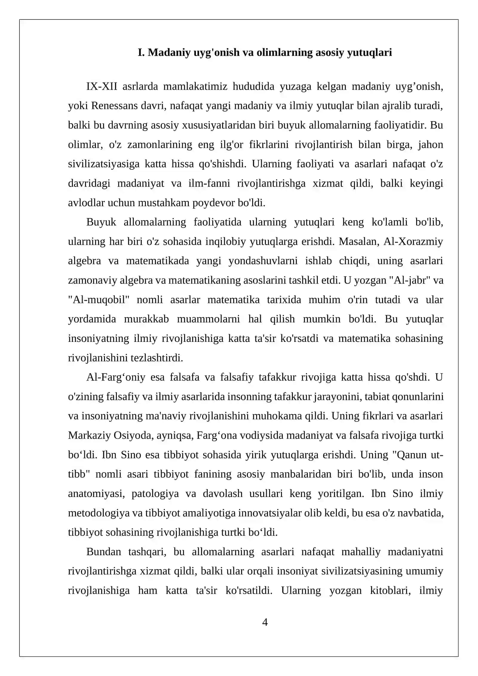 IX-XII asrlarda mamlakatimiz hududida ro'y bergan madaniy uygonish 4