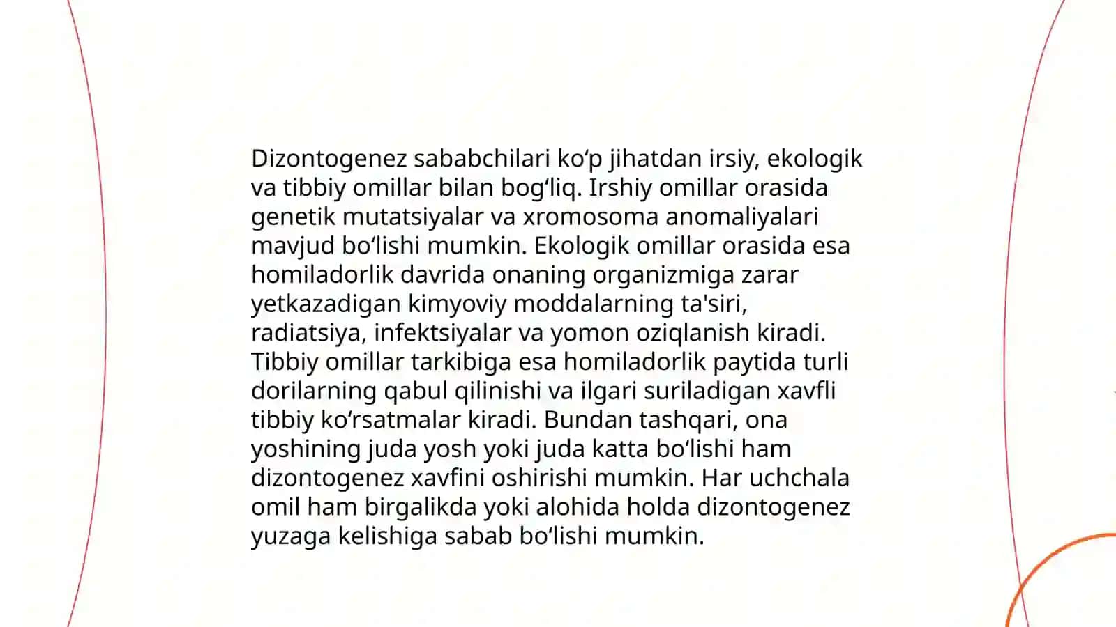Dizontogenez parametrlari 4