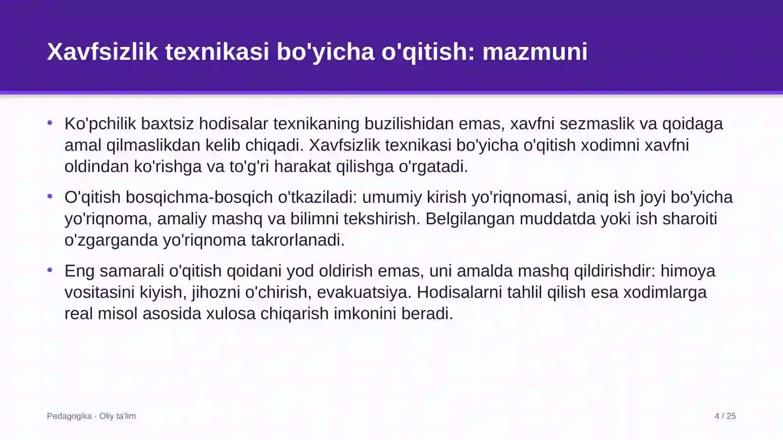 Ekoturizmda xavfsizlik texnikasi bo'yicha o'qitish 4