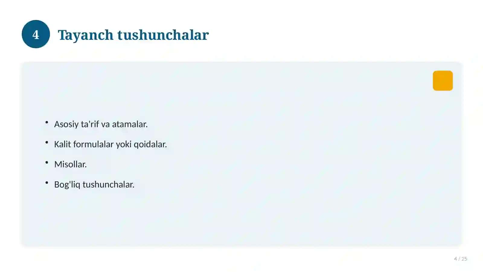 Matematika fanidan ochiq dars burchak 4