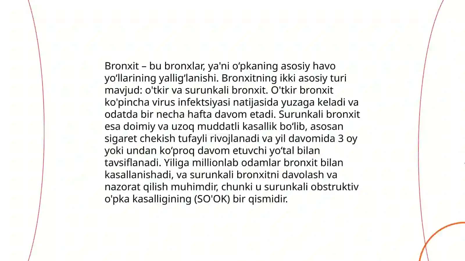 Nafas tizimi kasalliklari. Nafas tizimi bilan kasallangan bemorlarni parvarishi va ularni nazorati 4