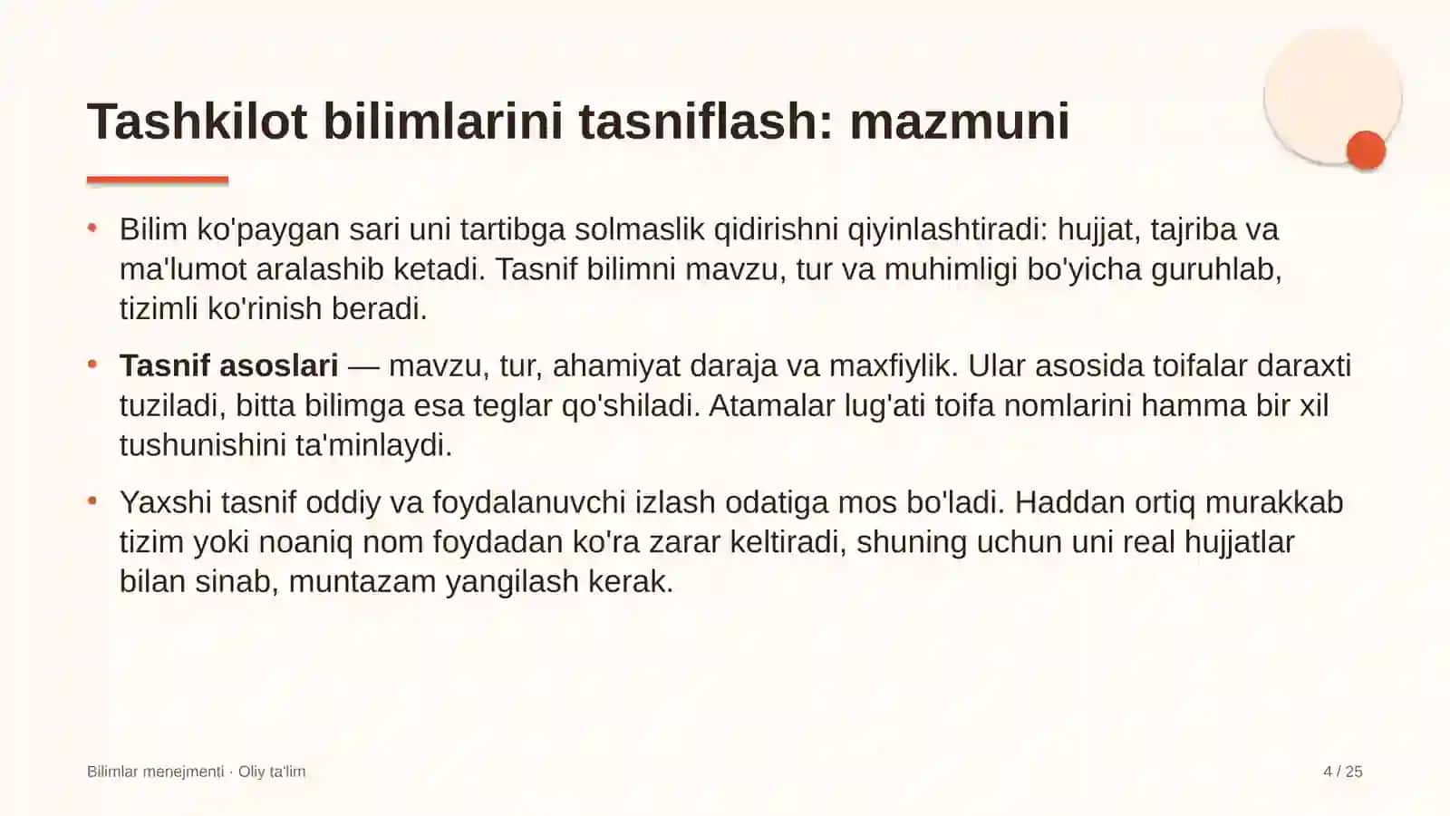 Elektron hukumat tizimida tashkilot bilimlarini tasniflash 4