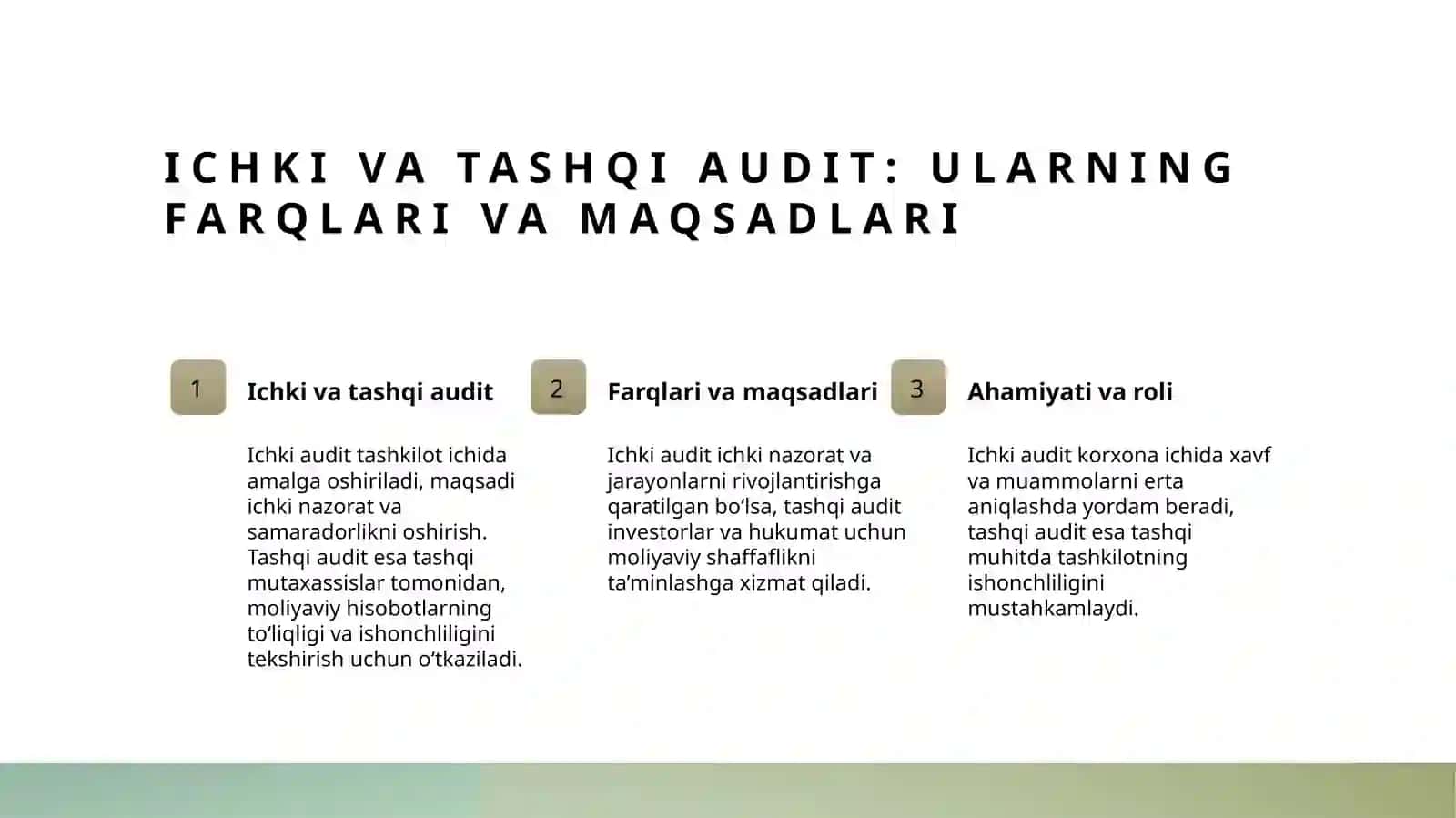 Auditorlik tekshiruvining turlari 4