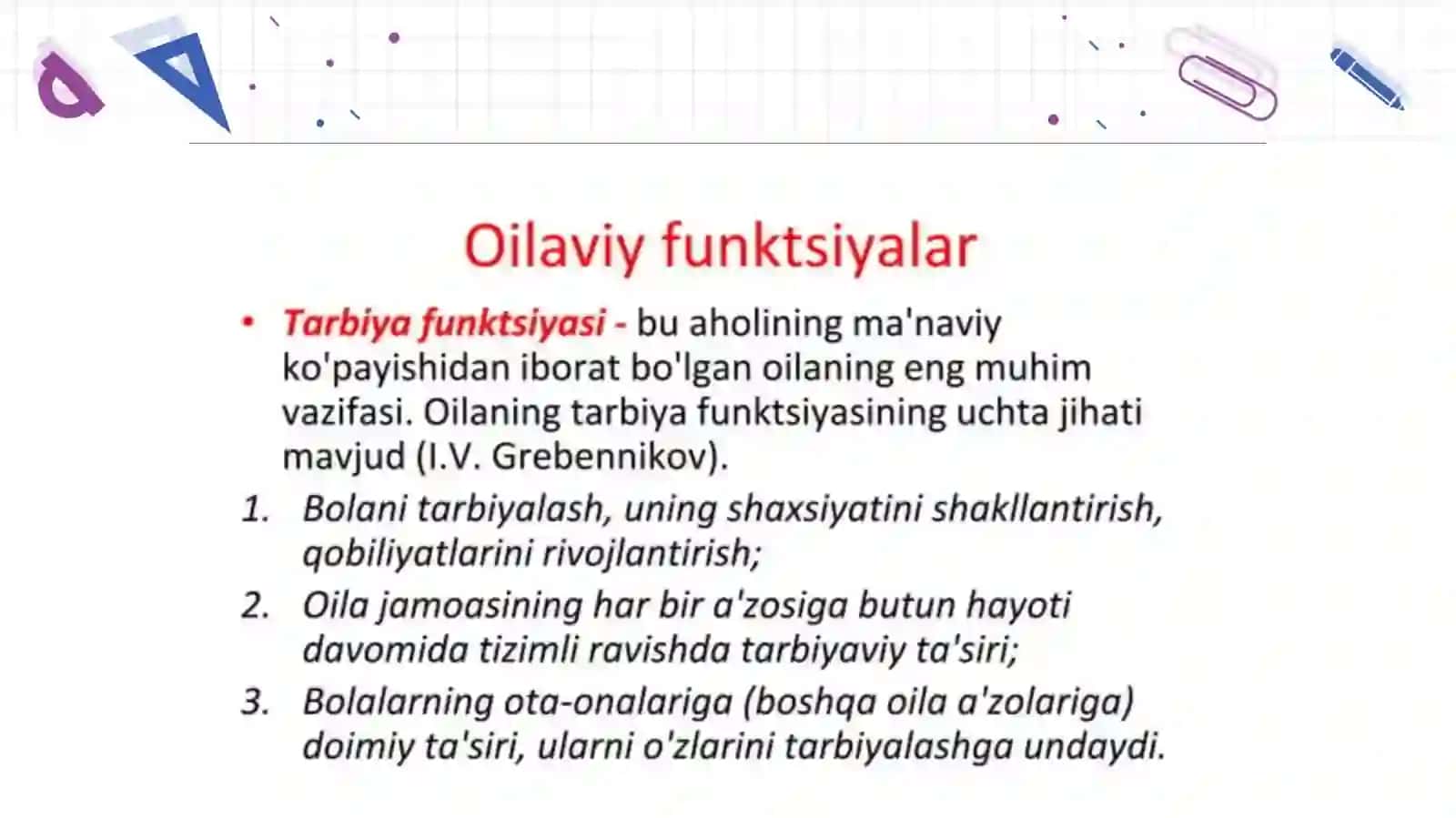 Oilada tarbiya asoslari 4