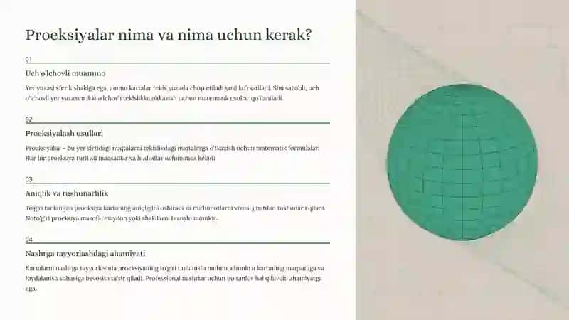 Kartalarni turlarga qarab proeksiyalarni aniqlash 4