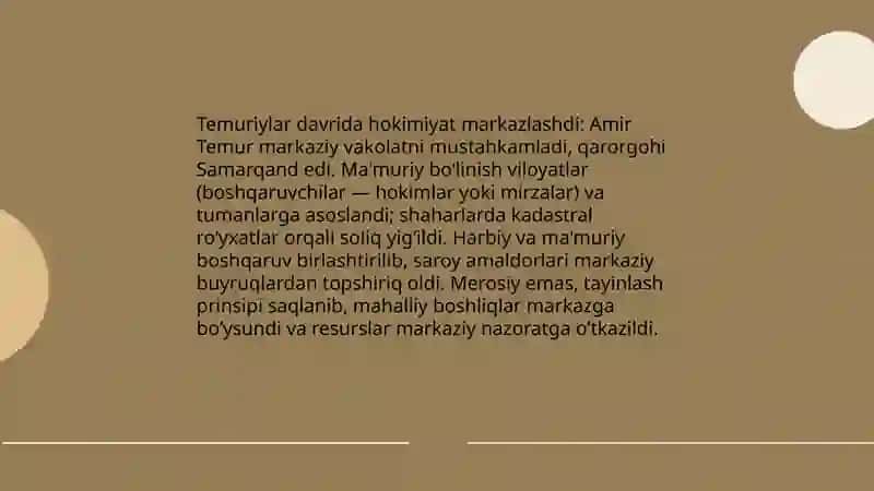 Amir Temur davri davlatchiligi 4