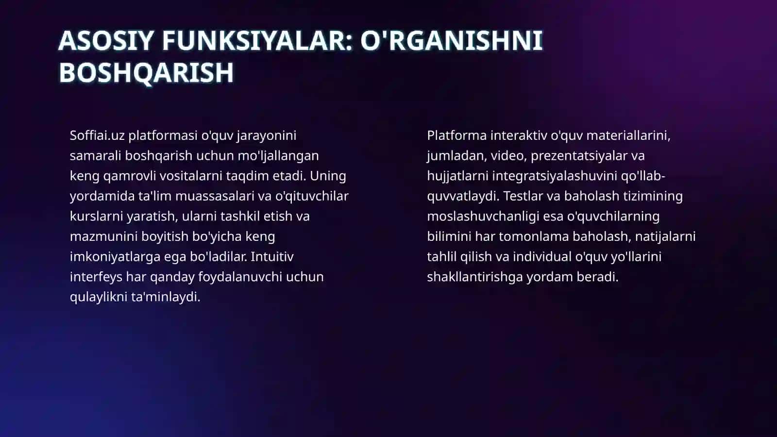 Soffiai.uz platformasining ta'limdagi imkoniyatlari 4