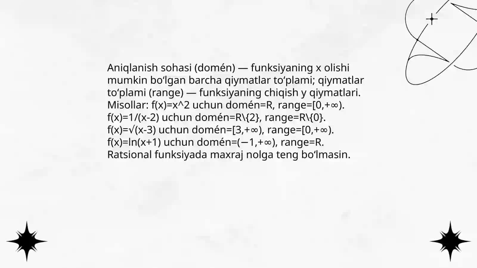 Funksiyaning aniqlanish sohasi 4